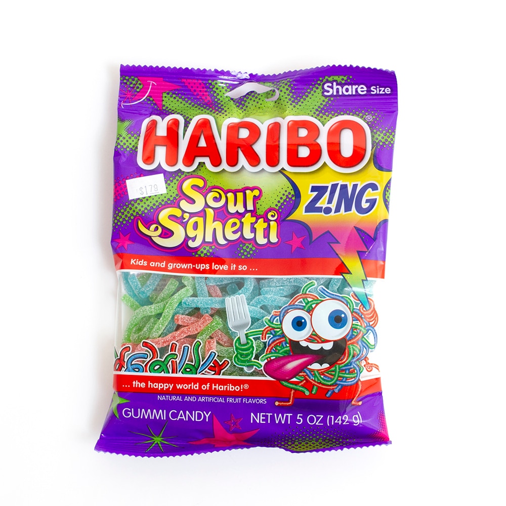Candy, Food & Beverage, Haribo, Gummy, 5 ounce, 109516, Sour S'ghetti
